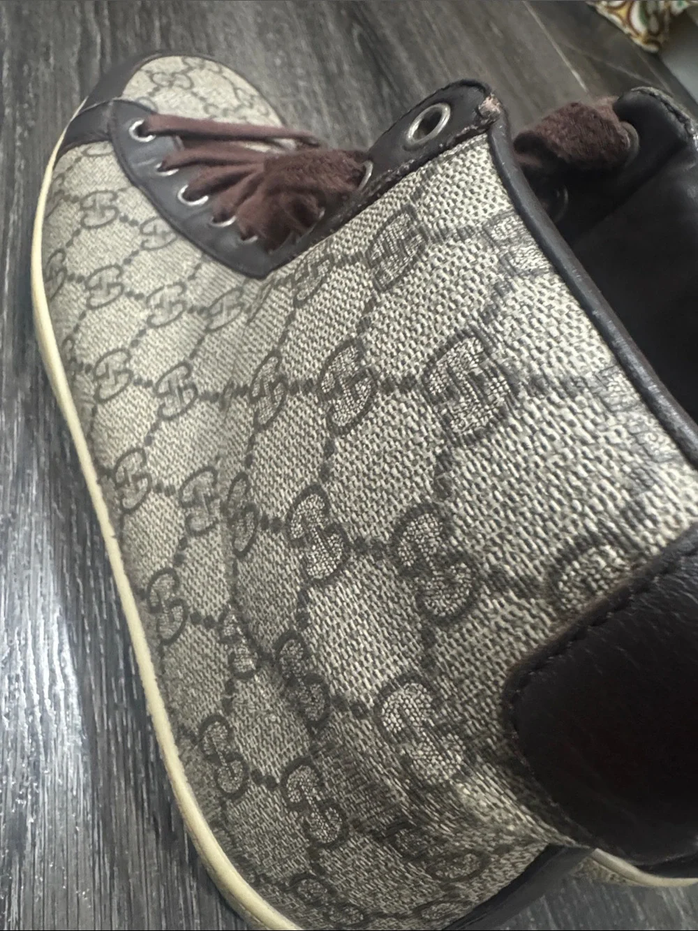 Gucci Brown GG Monogram High-Top Sneakers